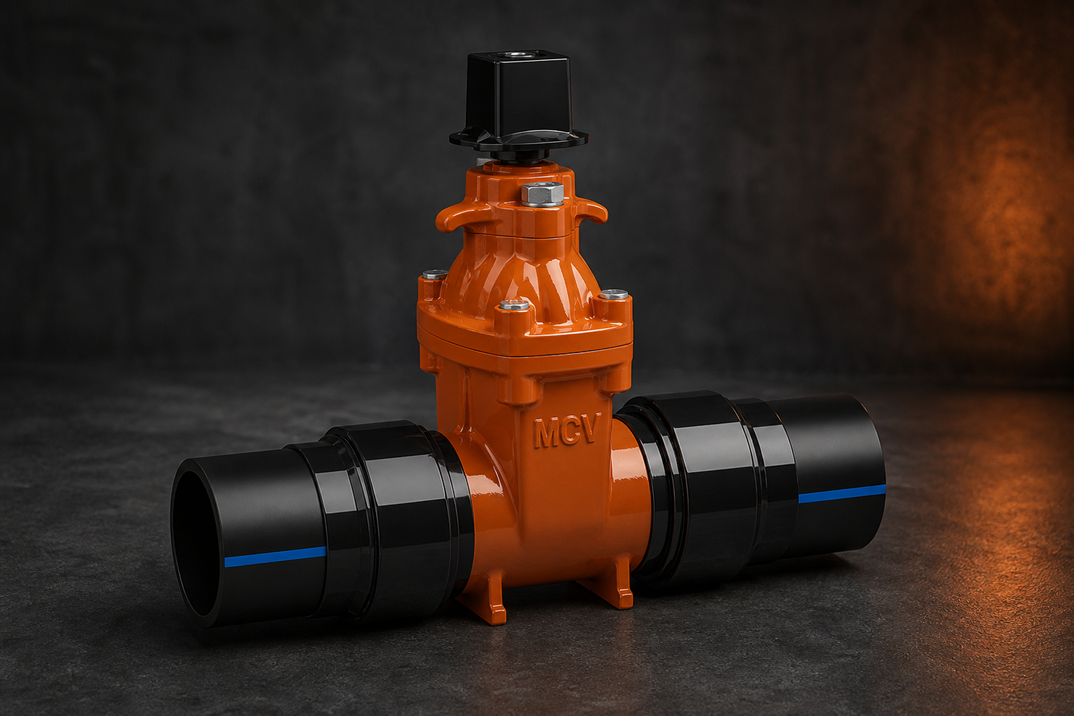 Model HD gate valve with HDPE fusible ends