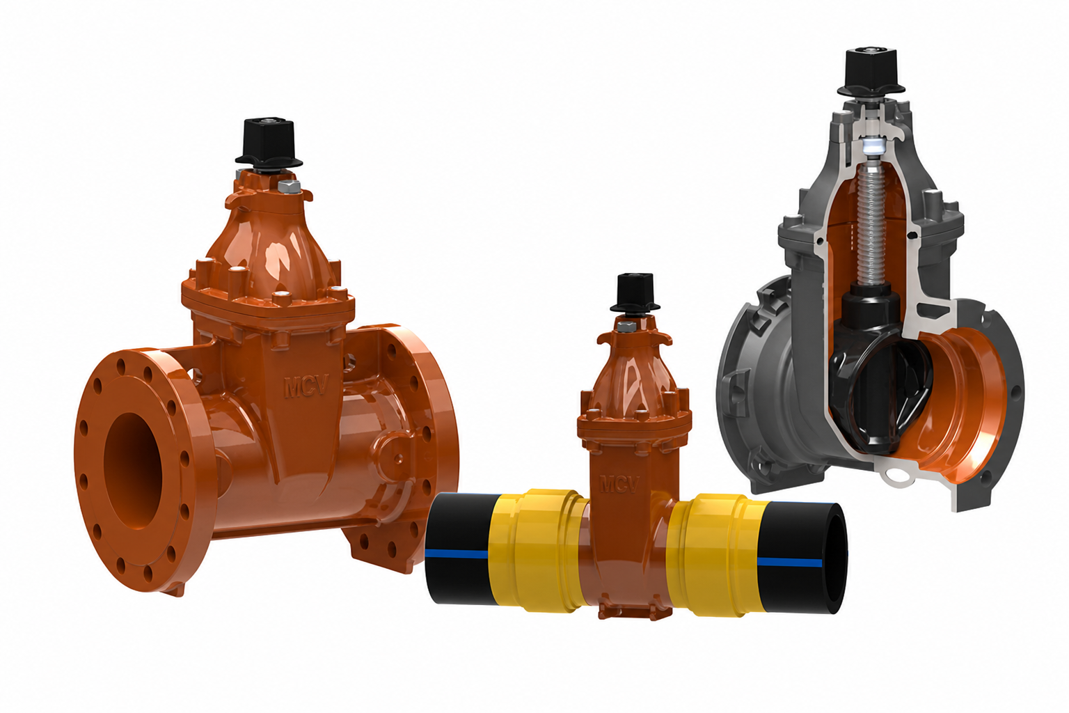 Resilient seated gate valve