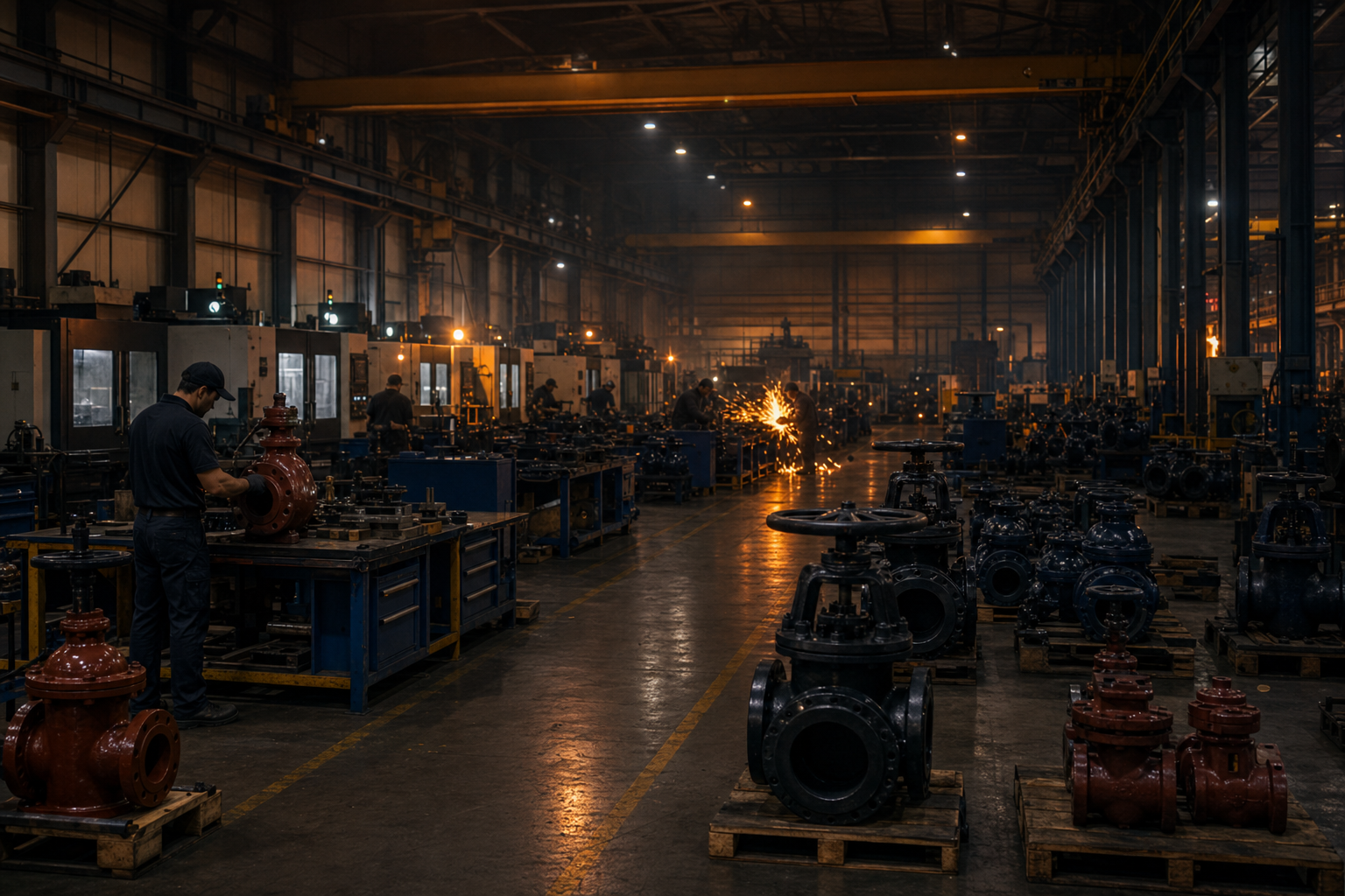 Night shift on the Metal Core manufacturing floor